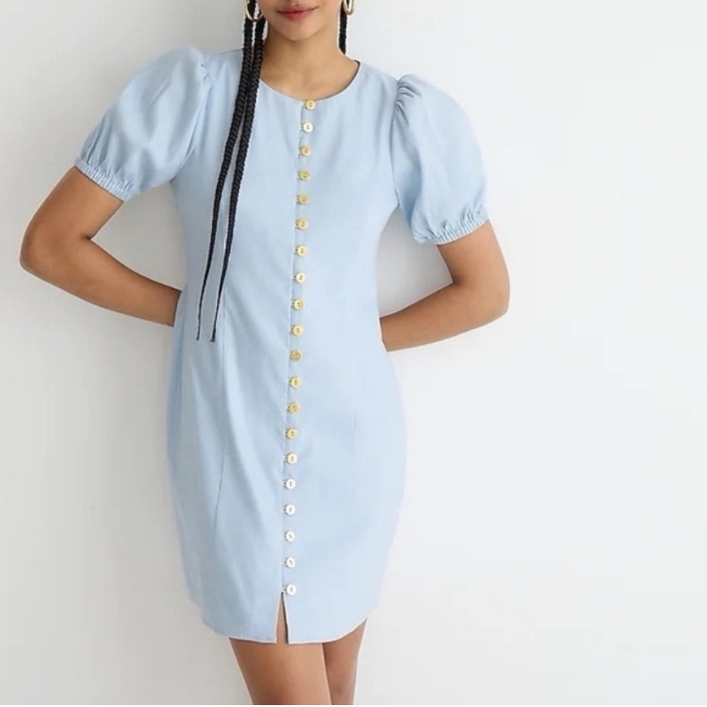 Elegant Blue Button-Down Dress